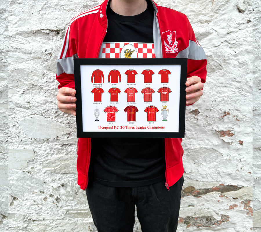 Liverpool 20 Times Poster - Premier League Winners Art Print