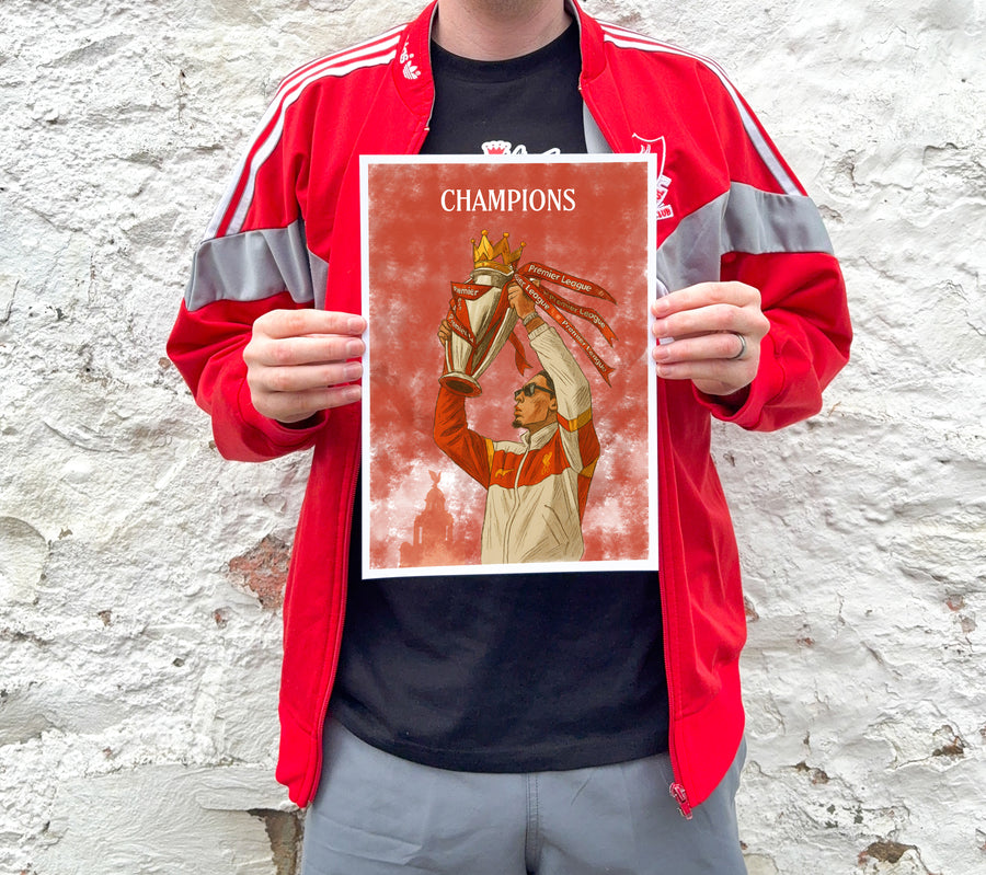 van-dijk-premier-league-rophy-lift-liverpool-poster-A4-unframed