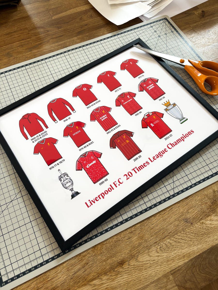 Liverpool 20 Times Poster - Premier League Winners Art Print