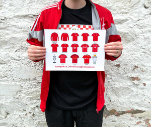 Liverpool 20 Times Poster - Premier League Winners Art Print