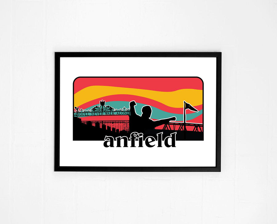 ANFIELD FAMOUS LANDMARKS SILHOUETTE LIVERPOOL POSTER PRINT