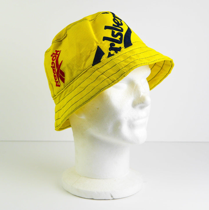 Liverpool 90's Yellow Bucket Hat - Reebok - Carlsberg - Kop Clobber