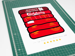 LIVERPOOL CHAMPIONS LEAGUE WINNERS POSTER - 6 TIMES SHIRT PRINT