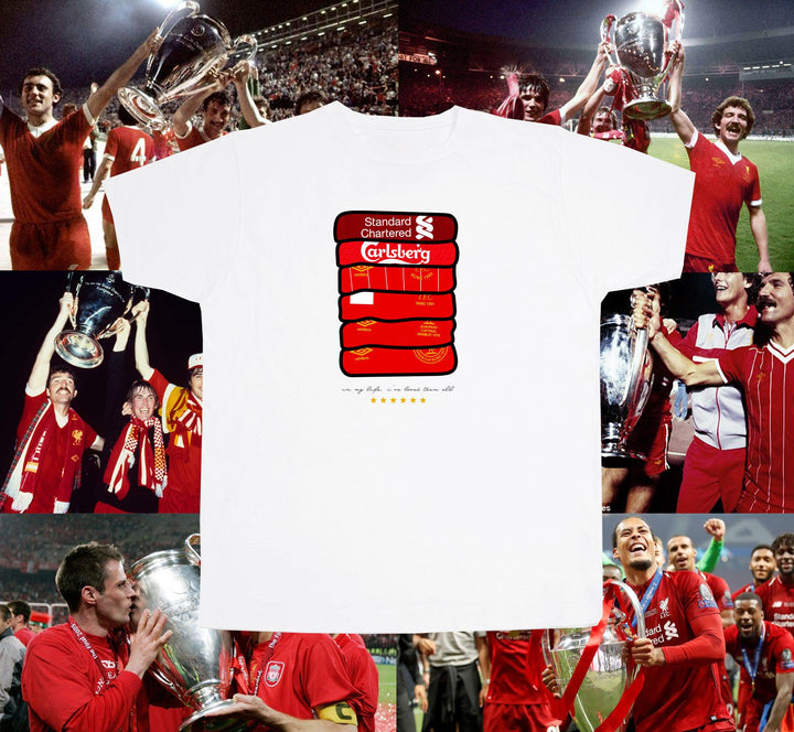 LIVERPOOL T-SHIRT - CHAMPIONS LEAGUE WINNING SHIRT STACK