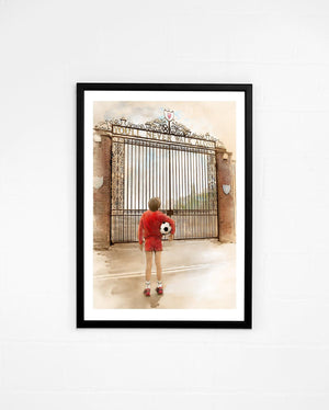 SHANKLY GATES LIVERPOOL FC POSTER ART - YOU'LL NEVER WALK ALONE PRINT